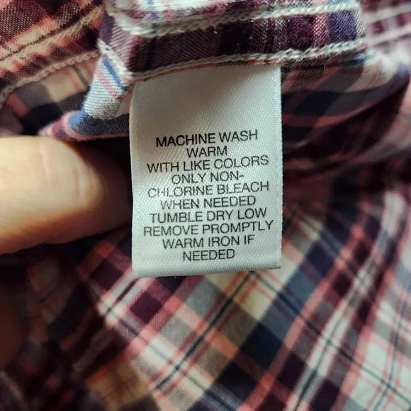 Men's Big & Tall Roundtree & Yorke Casuals Button Long Sleeve Shirt 2X Red Plaid - Picture 5 of 9